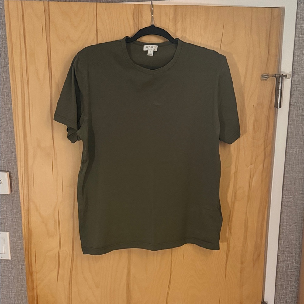 Sunspel Olive Green Short Sleeve Tee